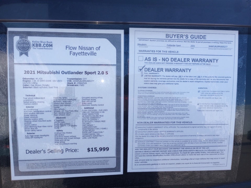 2021 Mitsubishi Outlander Sport 2.0 ES 2WD