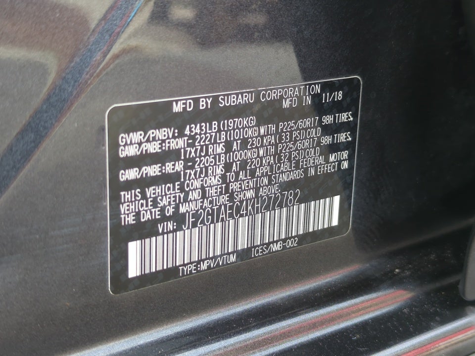 2019 Subaru Crosstrek 2.0i Premium