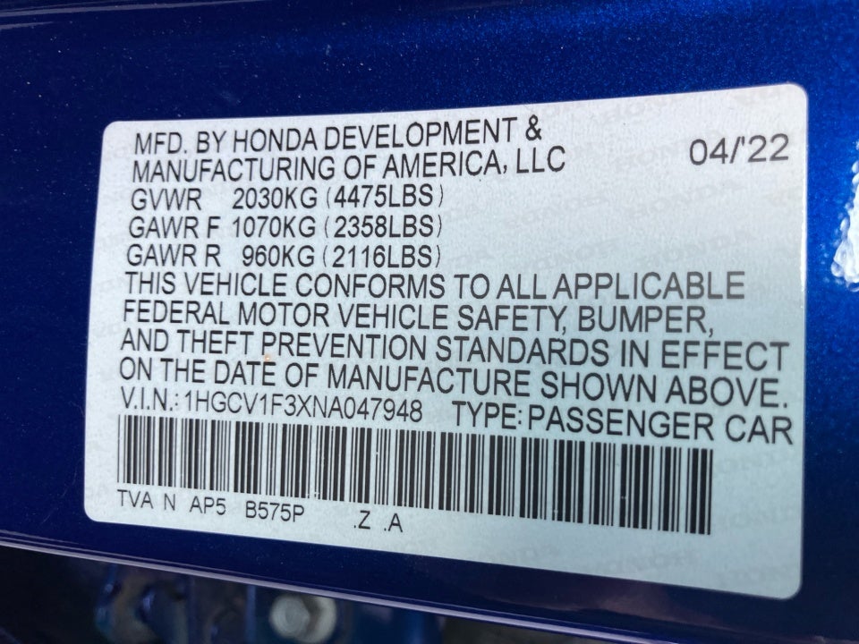 2022 Honda Accord Sport