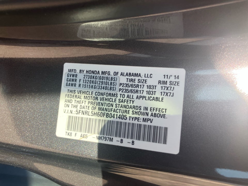2015 Honda Odyssey EX-L