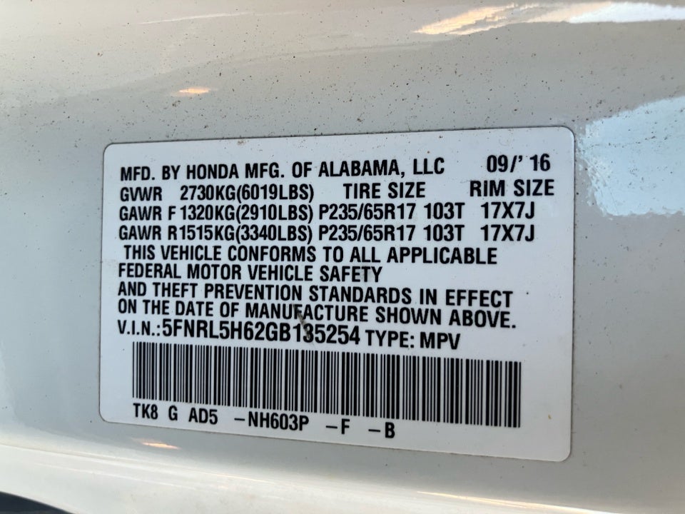 2016 Honda Odyssey EX-L