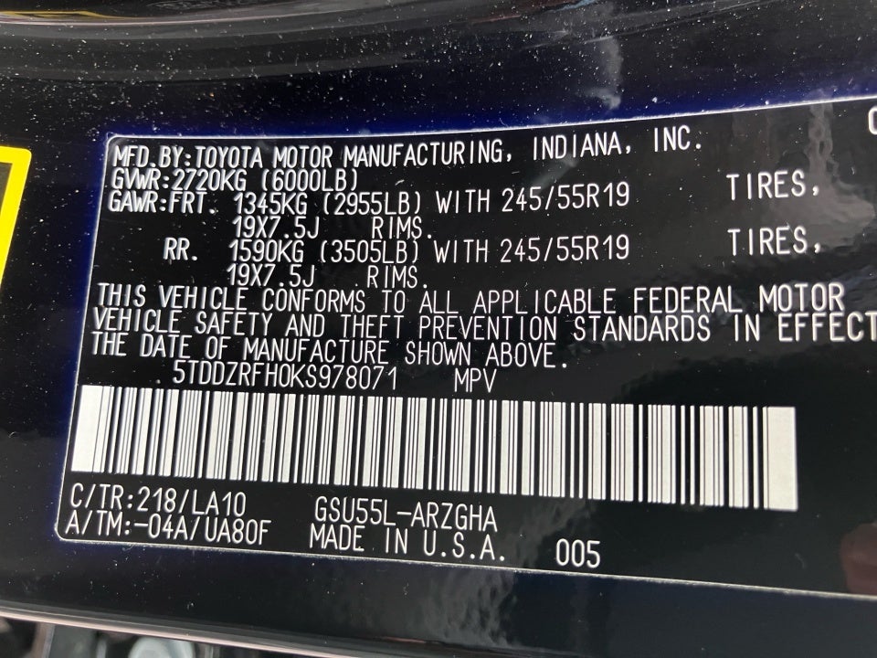 2019 Toyota Highlander Limited Platinum