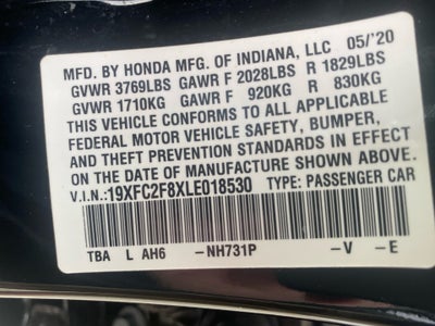 2020 Honda Civic Sedan Sport