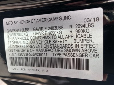 2018 Honda Accord EX-L 2.0T