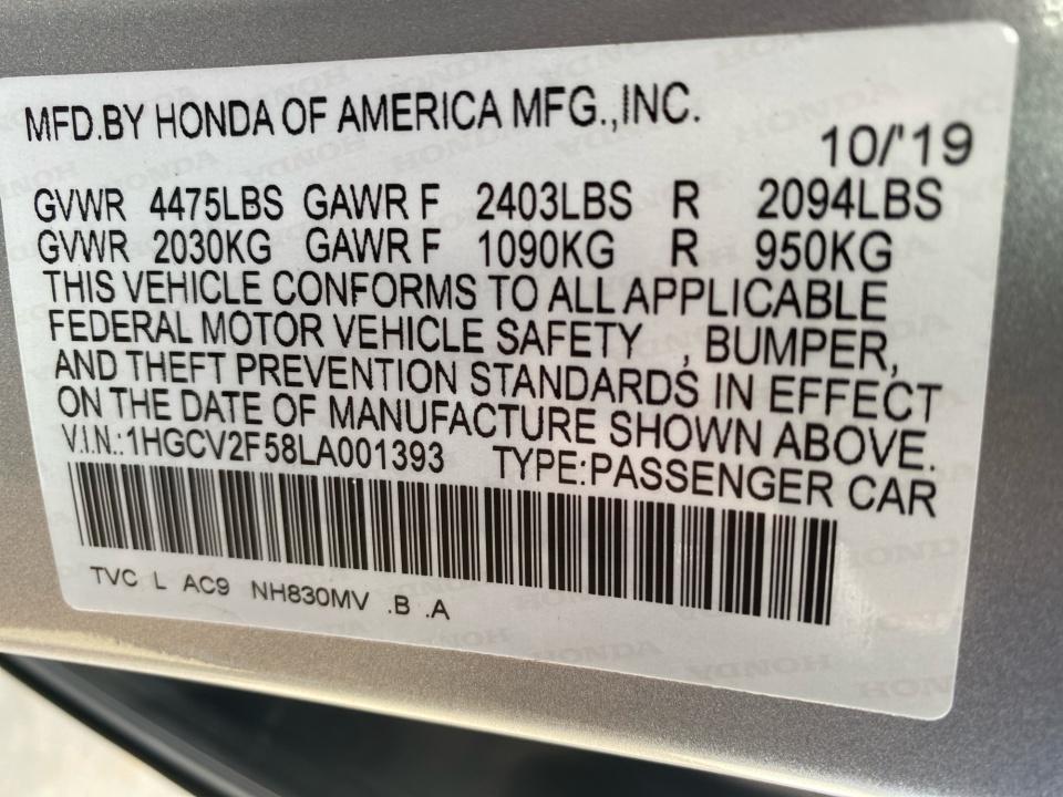 2020 Honda Accord EX-L