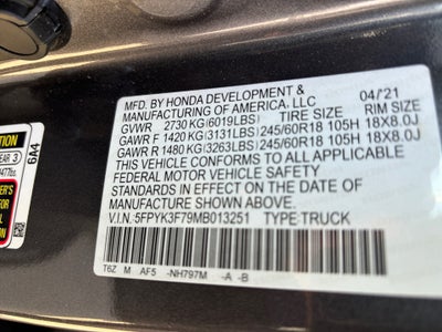 2021 Honda Ridgeline RTL-E