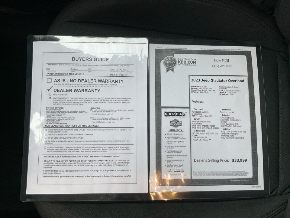 2023 Jeep Gladiator Overland 4x4