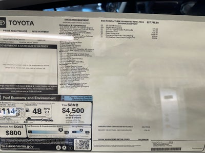 2026 Toyota PRIUS NIGHTSHADE Nightshade