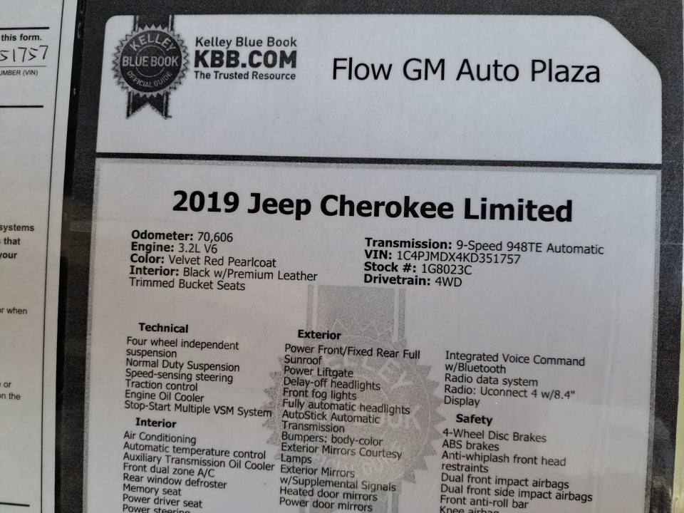 2019 Jeep Cherokee Limited 4x4