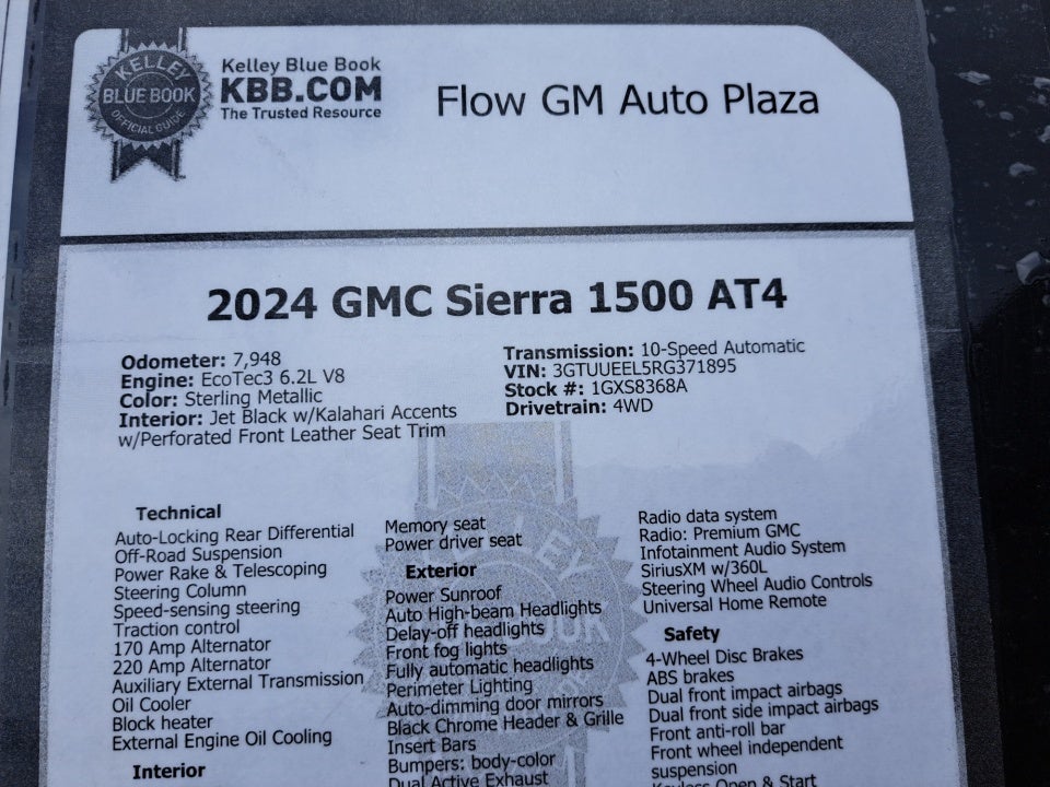 2024 GMC Sierra 1500 4WD Crew Cab Short Box AT4