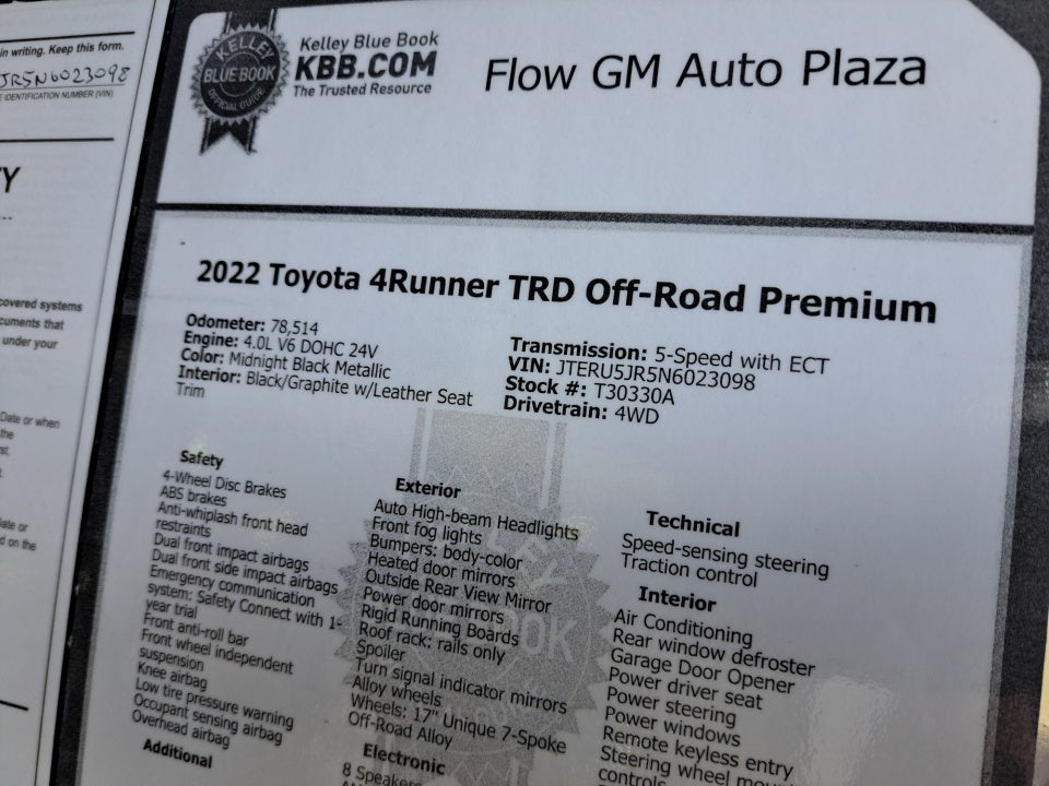 2022 Toyota 4Runner TRD Off Road Premium