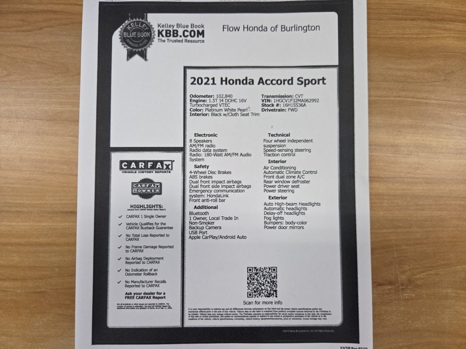 2021 Honda Accord Sport