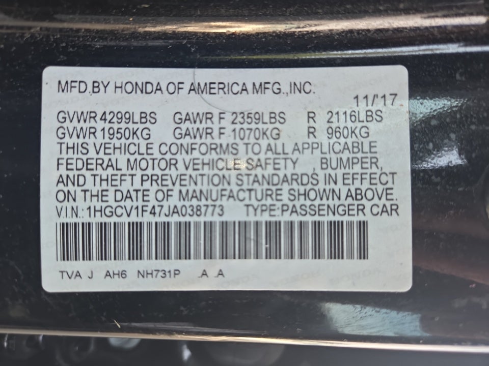 2018 Honda Accord EX