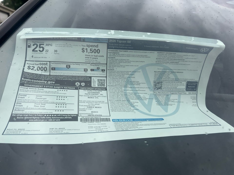 2026 Volkswagen Tiguan 2.0T SE