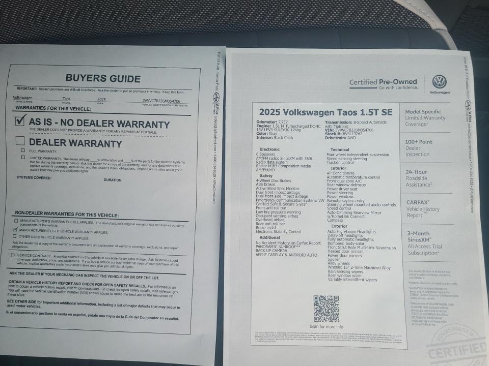 2025 Volkswagen Taos SE