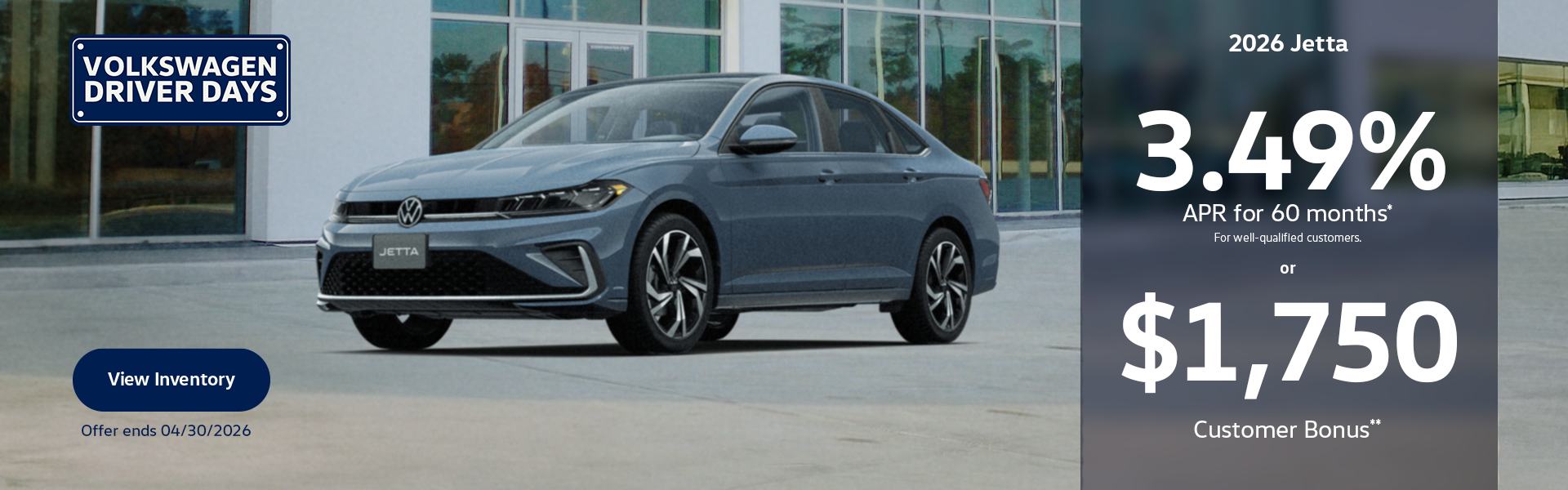 2026 Jetta APR or Bonus Offer - April
