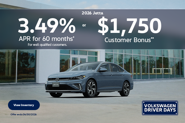 2026 Jetta APR or Bonus Offer - April