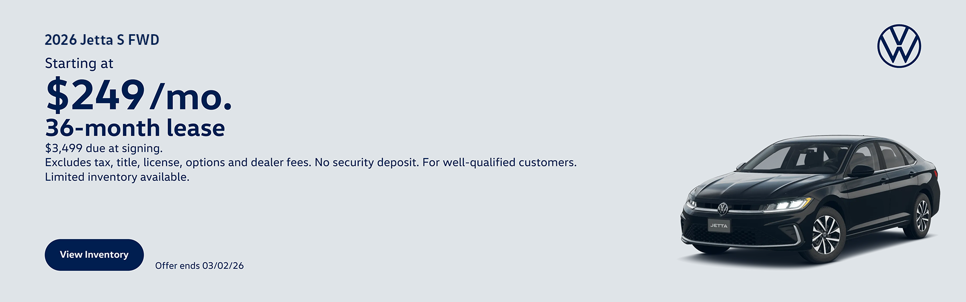 2026 Jetta S Lease Offer